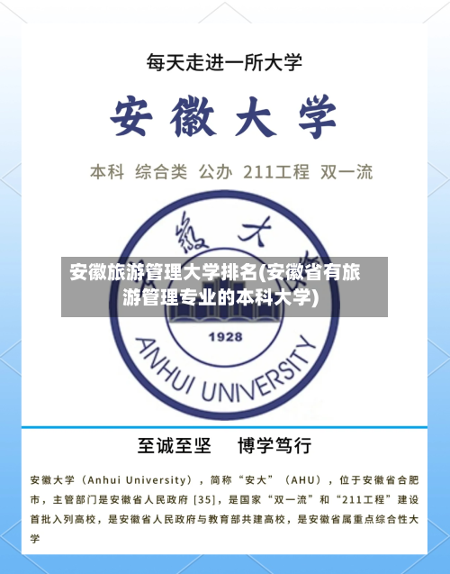 安徽旅游管理大学排名(安徽省有旅游管理专业的本科大学)