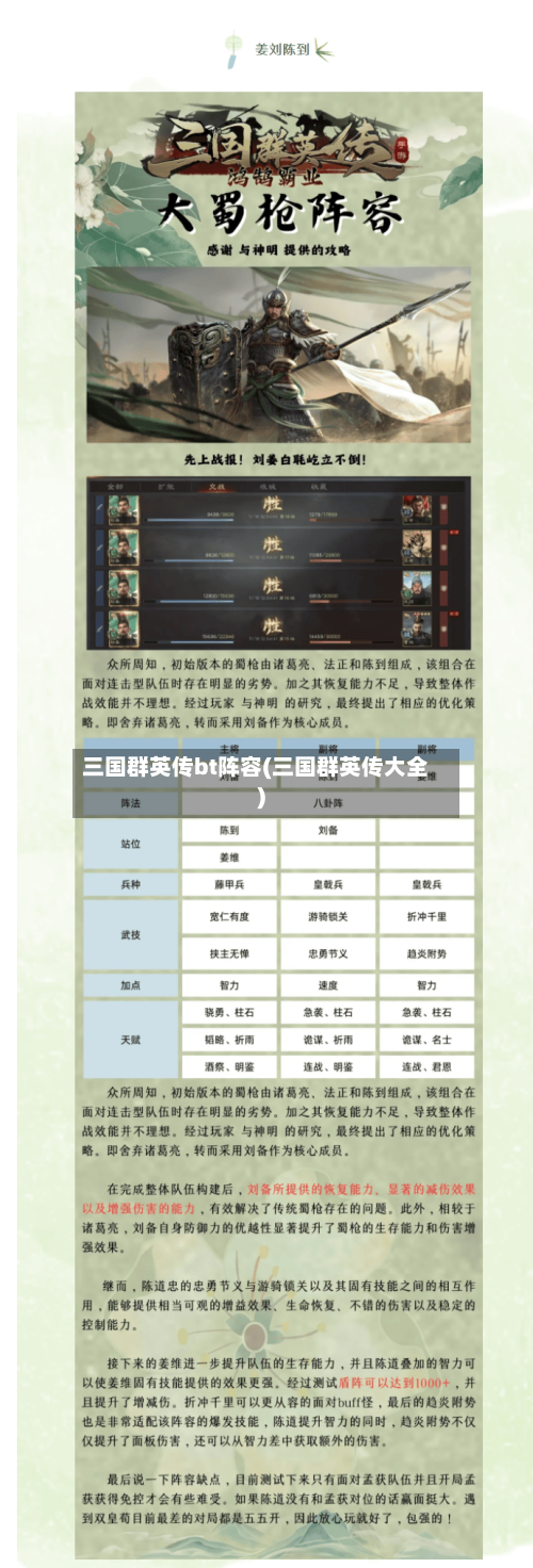 三国群英传bt阵容(三国群英传大全)