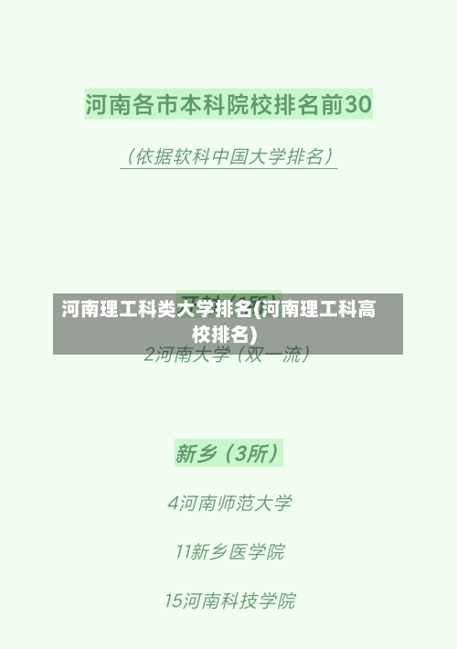 河南理工科类大学排名(河南理工科高校排名)-第2张图片