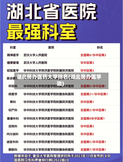 湖北民办医药大学排名(湖北民办医学院)