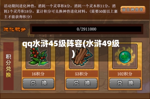 qq水浒45级阵容(水浒49级)-第2张图片