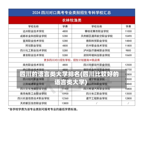 四川的语言类大学排名(四川比较好的语言类大学)