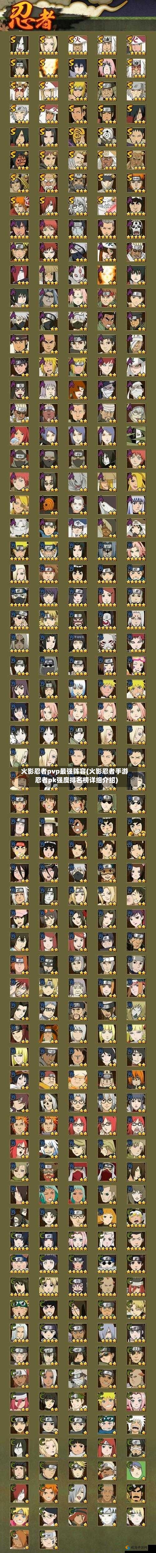 火影忍者pvp最强阵容(火影忍者手游忍者pk强度排名榜详细介绍)-第2张图片