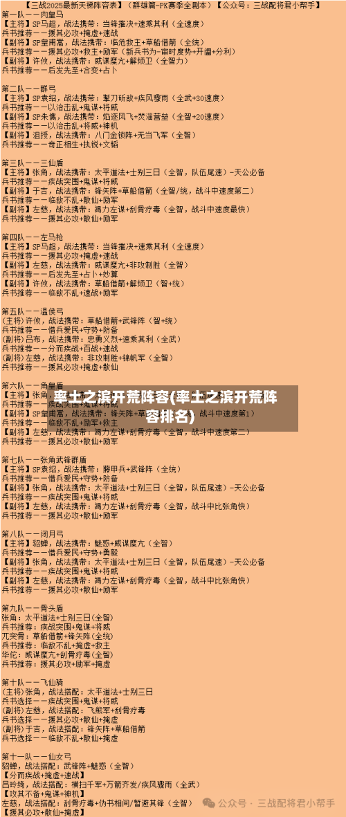 率土之滨开荒阵容(率土之滨开荒阵容排名)