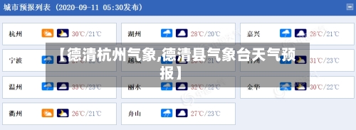 【德清杭州气象,德清县气象台天气预报】
