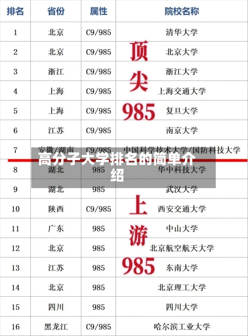 高分子大学排名的简单介绍-第2张图片