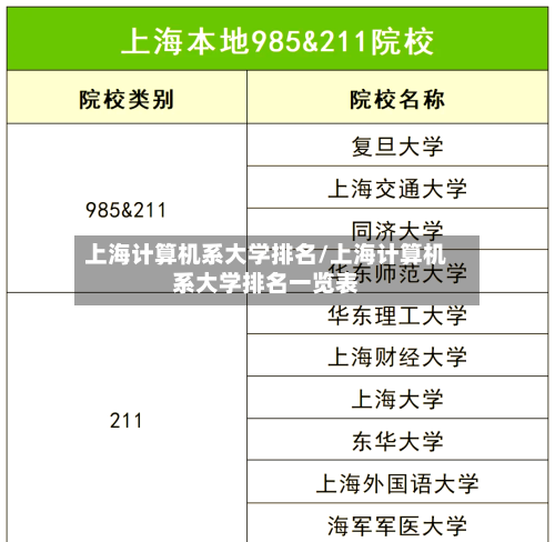 上海计算机系大学排名/上海计算机系大学排名一览表