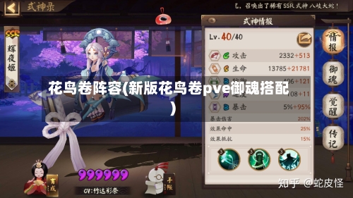 花鸟卷阵容(新版花鸟卷pve御魂搭配)
