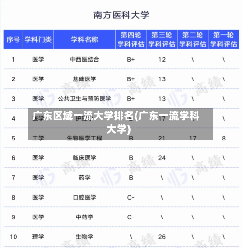 广东区域一流大学排名(广东一流学科大学)-第3张图片
