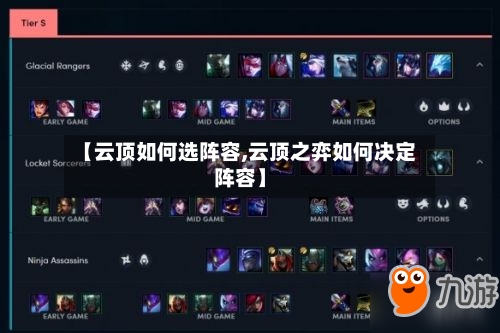 【云顶如何选阵容,云顶之弈如何决定阵容】