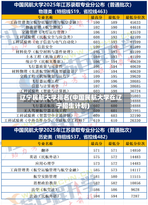 辽宁民航大学排名(中国民航大学在辽宁招生计划)-第2张图片