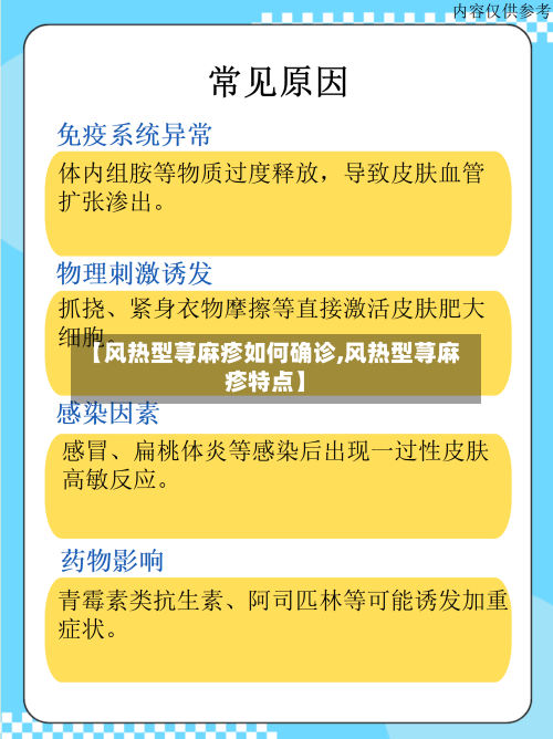 【风热型荨麻疹如何确诊,风热型荨麻疹特点】