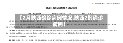 【2月陕西确诊病例情况,陕西2例确诊病例】-第2张图片
