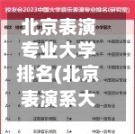 北京表演专业大学排名(北京表演系大学排名)-第3张图片