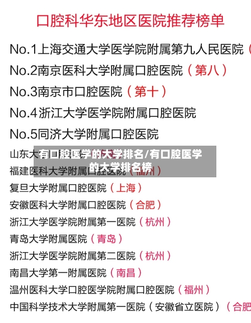 有口腔医学的大学排名/有口腔医学的大学排名榜-第2张图片