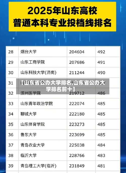 【山东省公办大学排名,山东省公办大学排名前十】-第2张图片
