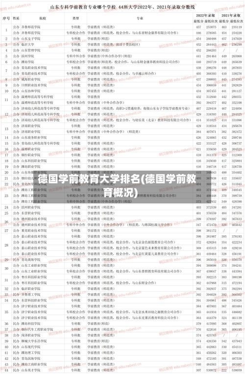 德国学前教育大学排名(德国学前教育概况)-第2张图片