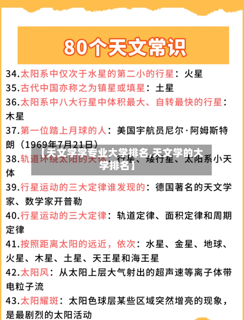 【天文学学专业大学排名,天文学的大学排名】