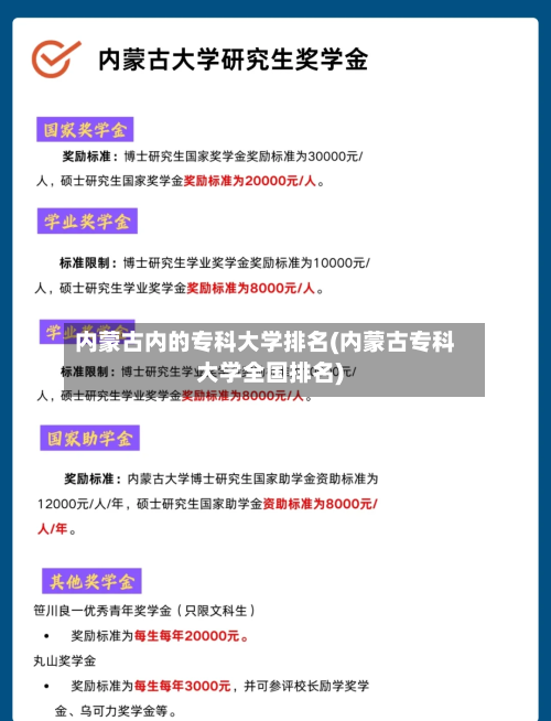 内蒙古内的专科大学排名(内蒙古专科大学全国排名)