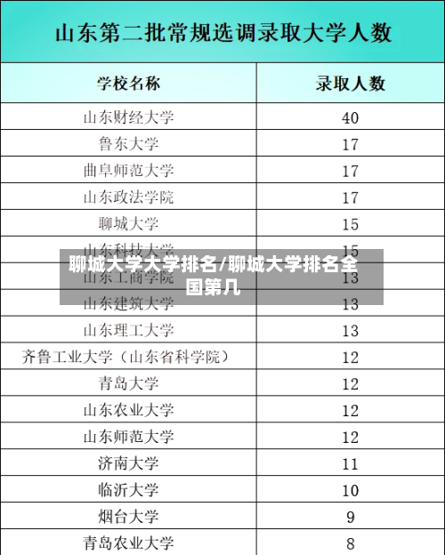 聊城大学大学排名/聊城大学排名全国第几-第2张图片