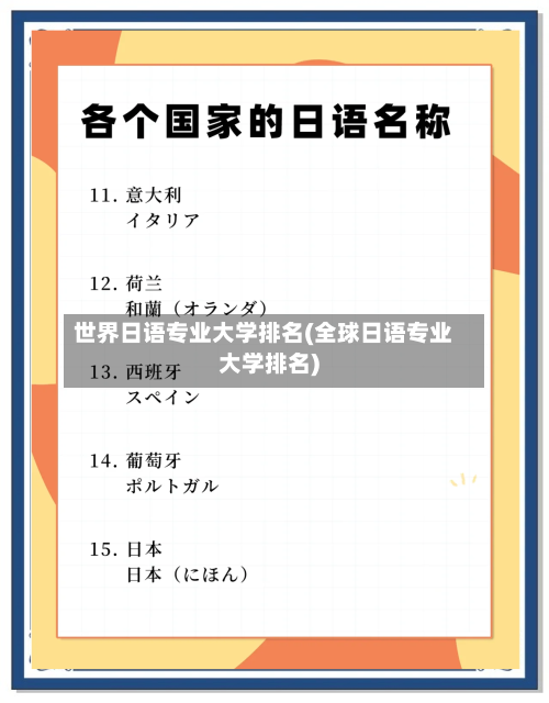 世界日语专业大学排名(全球日语专业大学排名)-第3张图片