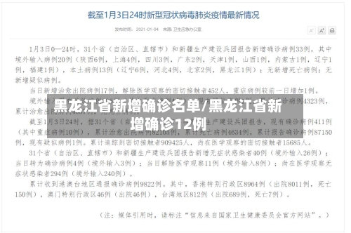 黑龙江省新增确诊名单/黑龙江省新增确诊12例
