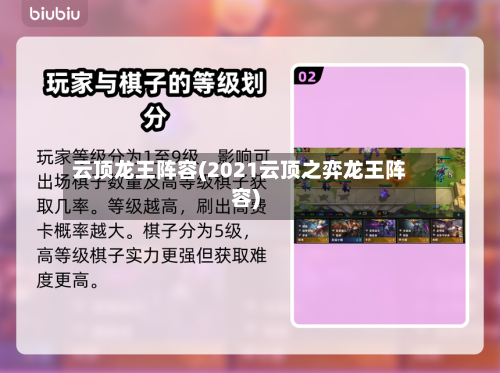 云顶龙王阵容(2021云顶之弈龙王阵容)