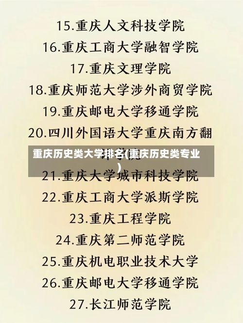 重庆历史类大学排名(重庆历史类专业)