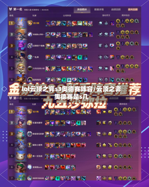 lol云顶之弈s3奥德赛阵容/云顶之弈奥德赛是s几-第1张图片