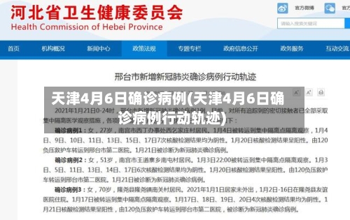天津4月6日确诊病例(天津4月6日确诊病例行动轨迹)