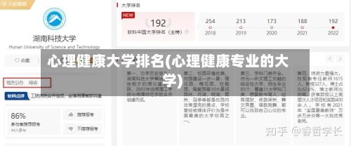 心理健康大学排名(心理健康专业的大学)