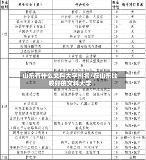 山东有什么文科大学排名/在山东比较好的文科大学