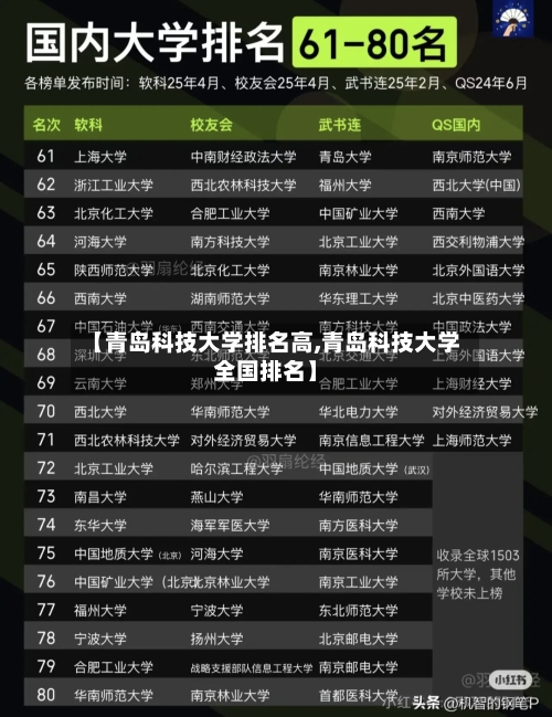 【青岛科技大学排名高,青岛科技大学全国排名】-第3张图片
