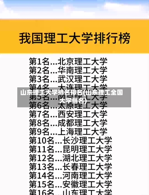 山东理工大学排名排名(山东理工全国大学排名)-第2张图片