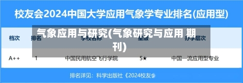 气象应用与研究(气象研究与应用 期刊)-第3张图片