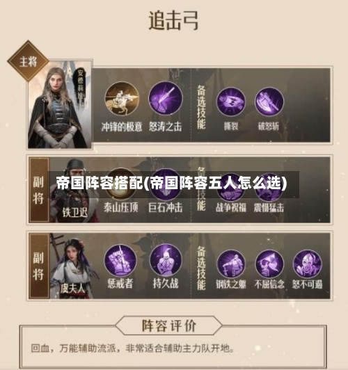 帝国阵容搭配(帝国阵容五人怎么选)-第2张图片