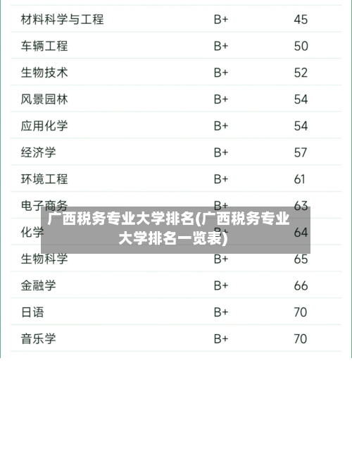 广西税务专业大学排名(广西税务专业大学排名一览表)-第2张图片